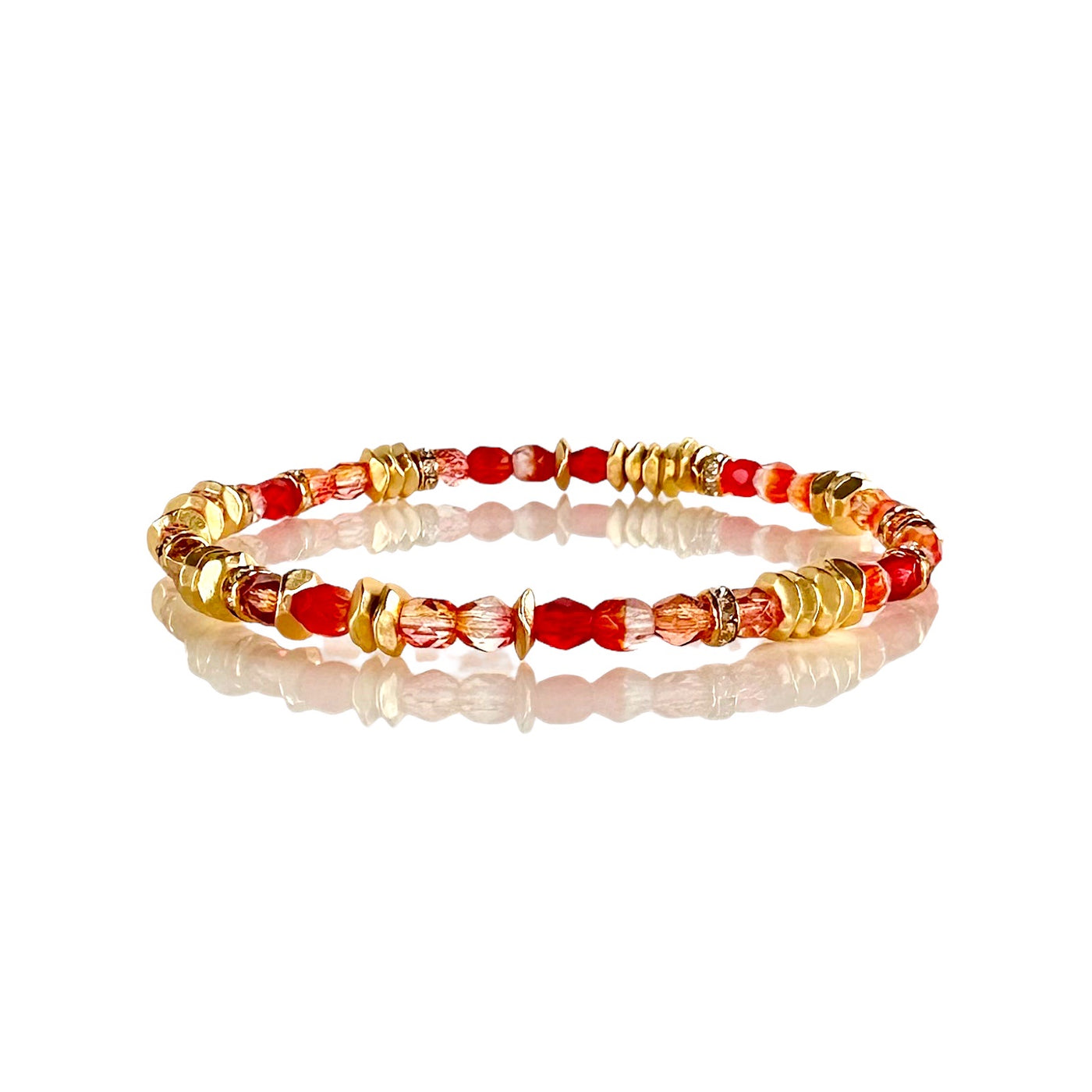 Venice Beaded Gold - Red