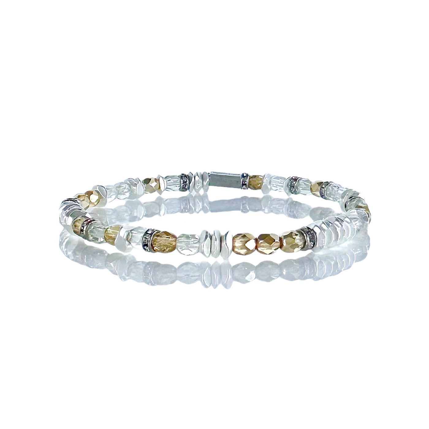 Venice Beaded Silver - Clear