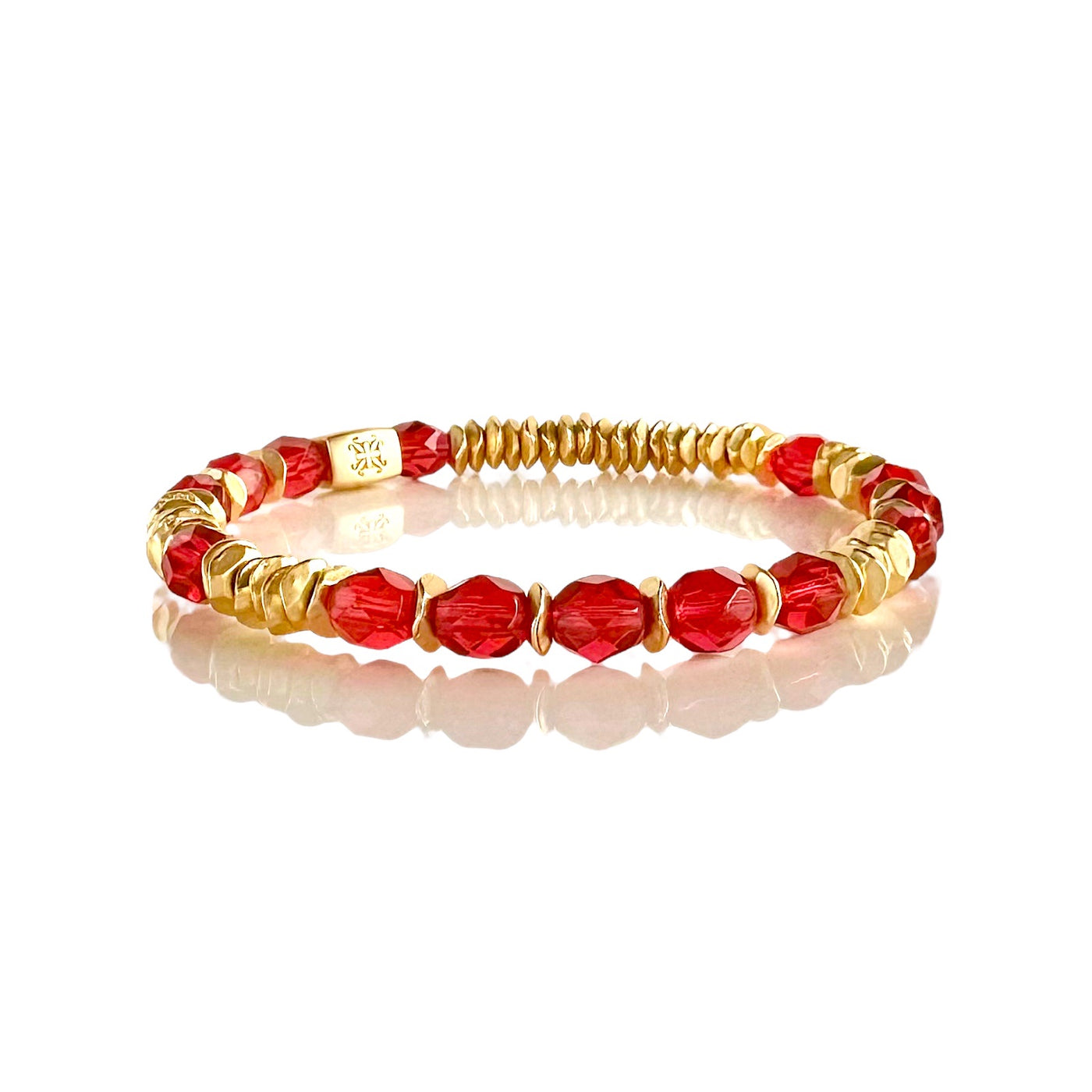 Florence Beaded  - Gold Red