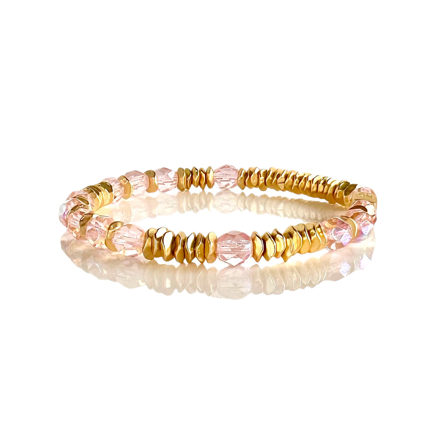 Florence Beaded  - Gold Light Pink