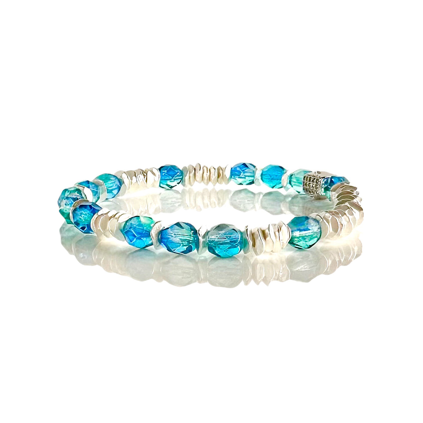 Florence Beaded - Silver Turquoise